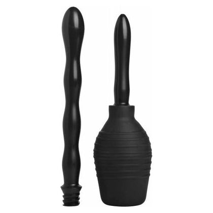 Introducing the Smooth Cleanse Double Tip Enema Bulb System: The Ultimate Deep Reach Cleansing Experience for All Genders, Designed for Intense Pleasure - Model X123 (Black)