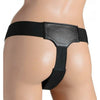 Luxe Bella X1 Black Velvet Lined Elastic Strap On Harness - Unisex - Enhance Pleasure - Adult Naughty Store