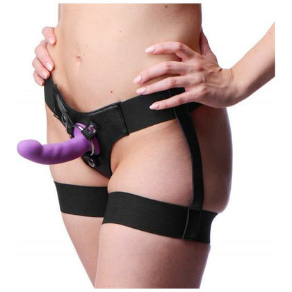 Strap U Bardot Garter Belt Style Strap On Harness - Versatile Black Leatherette Garter Belt Strap On System for Comfortable and Sensual Strap On Adventures - Model BU-GBSH-001 - Suitable for All Genders - Enhance Pleasure in Style