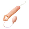 Introducing the PleasureMaxx Realistic Ejaculating Penis Enlargement Sheath - Model X1, the Ultimate Pleasure Enhancer for Men and Couples - Designed for Explosive Climaxes and Lifelike Sensations - Beige