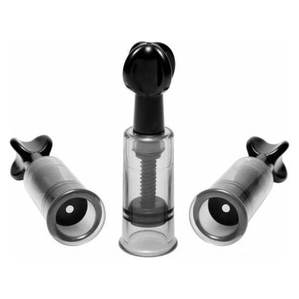 Fusion Triple Suckers: Advanced Pleasure Enhancing Suction Device for All Genders - Model XYZ123 - Intensify Sensations and Increase Blood Flow - Black - Adult Naughty Store