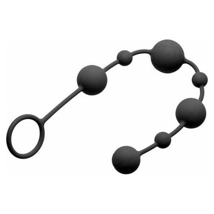 Linger Graduated Silicone Anal Beads - Model X9: Ultimate Pleasure for All Genders, Exquisite Anal Stimulation, Luxurious Black