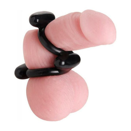 Introducing the SensaFlex™ Dual Stretch To Fit Cock and Ball Ring - The Ultimate Pleasure Enhancer for Men in Black! - Adult Naughty Store