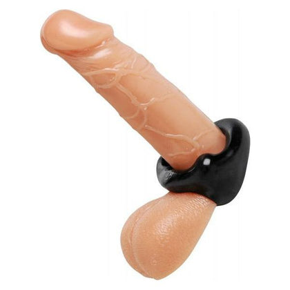 Introducing the Cock Holster Dual Compartment Cock and Ball Ring Erection Enhancer - Model X2.0 - for Men - Intensify Pleasure and Performance - Black - Adult Naughty Store