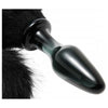 Tailz Midnight Fox Glass Butt Plug with Tail - Black, Model T-101, Unisex Anal Pleasure