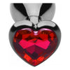 Crimson Tied Scarlet Heart Shaped Jewel Anal Plug - Model CT-4567 - Unisex - Intense Anal Stimulation - Red - Adult Naughty Store