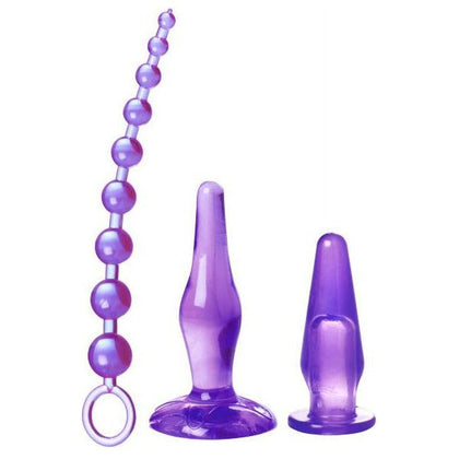 Introducing the Exquisite Amethyst Adventure 3 Piece Anal Toy Kit - Model A3P-001: Unleash Your Desires with this Pleasure-Packed Set for All Genders in Sensational Purple