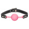 Introducing the Luminous Pleasure Lock Silicone Ball Gag - Model X1: A Captivating Glow-In-The-Dark Experience for Alluring Nights of Passion in Pink - Adult Naughty Store