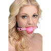 Introducing the Luminous Pleasure Lock Silicone Ball Gag - Model X1: A Captivating Glow-In-The-Dark Experience for Alluring Nights of Passion in Pink - Adult Naughty Store