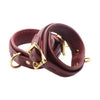 Strict Leather Burgundy Locking Ankle Cuffs - Premium Bondage Restraints for Sensual Play, Model SL-BC-001, Unisex, Enhances Pleasure and Intimacy, Deep Wine Red