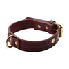 Strict Leather Burgundy Locking Collar - Premium Leather Submissive Collar for Elegant Ownership and Pleasure