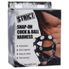 Strict Snap On Cock and Ball Harness - Black: The Ultimate Male Pleasure Device for Sensational Stimulation and Control - Adult Naughty Store