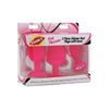 Introducing the Sensual Bliss Frisky Pink Pleasure 3 Piece Silicone Anal Plugs with Gems - Model SP-3000 - For All Genders - Unleash Ultimate Pleasure in the Intimate Backdoor Region - Elegant Pink