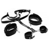 Luxure BDSM Deluxe Thigh Sling With Wrist Cuffs - Model LXTS-2001 - Unisex Bondage Restraint for Intimate Pleasure - Black Leather - Adult Naughty Store