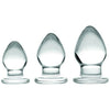 Triplets 3 Piece Glass Anal Plug Kit - Adult Naughty Store