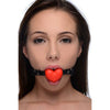 Introducing the Heart Beat Silicone Heart Shaped Mouth Gag - The Ultimate Pleasure Experience for Couples