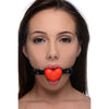 Introducing the Heart Beat Silicone Heart Shaped Mouth Gag - The Ultimate Pleasure Experience for Couples - Adult Naughty Store