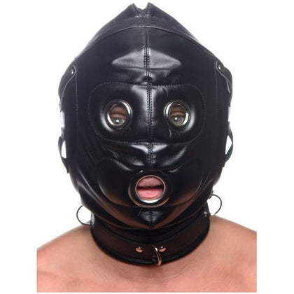 Strict Bondage Hood with Penis Gag O-S Black - Ultimate Sensory Deprivation Experience for Submissive Men and Women