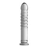 Introducing the Behemoth Ribbed XL Glass Dildo Clear - The Ultimate Pleasure Experience for All Genders - Adult Naughty Store