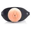 Master Pleasure Pussy Face Oral Sex Mouth Gag - Model X123, Unisex, Full-Face Open Mouth Gag for Intense Pleasure, Black - Adult Naughty Store