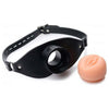 Master Pleasure Pussy Face Oral Sex Mouth Gag - Model X123, Unisex, Full-Face Open Mouth Gag for Intense Pleasure, Black - Adult Naughty Store