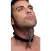 Introducing the Sinful Steel Heretics Fork Posture Collar - Model X1: The Ultimate Sadistic Pleasure Device for Neck and Chest Play - Unleash Your Dark Desires in Black - Adult Naughty Store