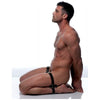 Introducing the Exquisite Pleasure Frog Tie Kneeling Bondage Restraint System - Model FT-5000B for Enhanced Intimacy and Exploration - Unisex - Thigh and Ankle Cuffs - Black - Adult Naughty Store