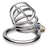 MasterfulLock Stainless Steel Chastity Cage Model MLC-2000 for Male Submissives - Impenetrable Silver Pleasure Prison - Adult Naughty Store