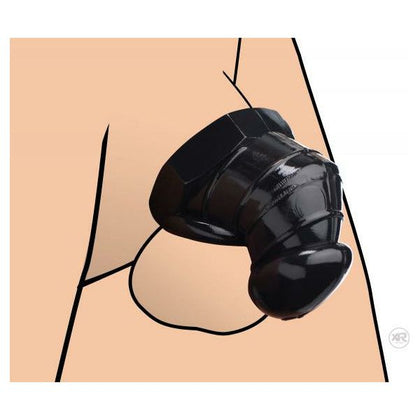 Detained Black Restrictive Chastity Cage - The Ultimate Male Erection Restriction Device for Discreet Pleasure and Control