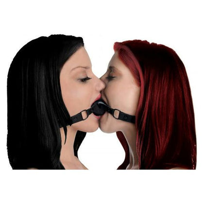 Doppleganger Silicone Double Mouth Gag - Model X2B-789 - Unisex BDSM Toy for Shared Intimacy - Black