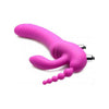 Regal Rider Vibrating Silicone Strapless Strap On Triple G Dildo - Ultimate Pleasure for Her and Him, Purple - Adult Naughty Store