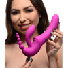 Regal Rider Vibrating Silicone Strapless Strap On Triple G Dildo - Ultimate Pleasure for Her and Him, Purple - Adult Naughty Store