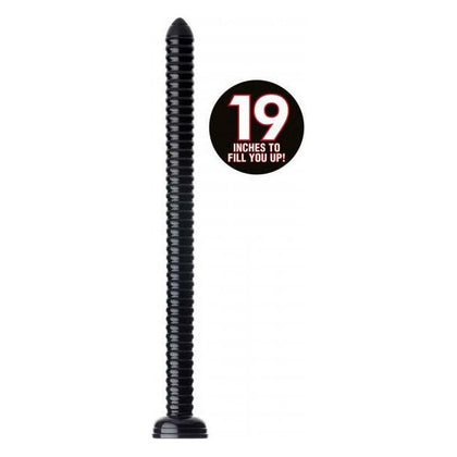 Introducing the Expanse 19-Inch Ribbed Anal Snake Black Probe: The Ultimate Pleasure Powerhouse for Adventurous Individuals