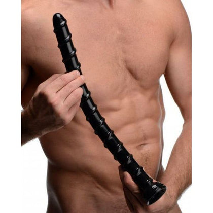Introducing the Hosed 18 Inches Swirl Anal Snake Black - The Ultimate Pleasure Powerhouse for Deep Probing and Sensational Stimulation