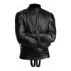 Black Leather Straight Jacket Lingerie - Model XJ-500 - Unisex - Full Body Restraint - Size Large - Adult Naughty Store