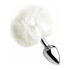Fluffy Bunny Tail Anal Plug - Petite White Zinc Alloy Butt Plug for Sensual Play and Pleasure
