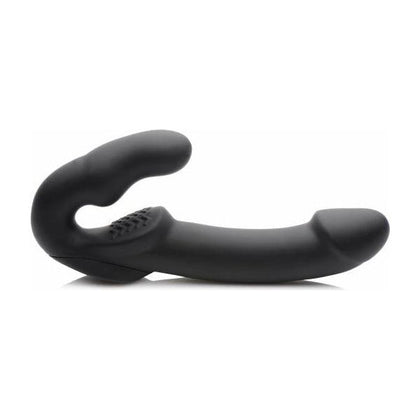 Evoke Super Charged Vibrating Silicone Strapless Strap On - The Ultimate Pleasure Tool for Couples: Model EVK-500, Female, Dual Stimulation, Black - Adult Naughty Store