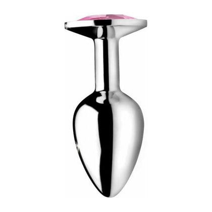 Booty Sparks Pink Gem Anal Plug Medium - Luxurious Aluminum Alloy Butt Plug for Sensual Anal Pleasure (Model BS-APM) - Women's Pleasure Toy - Pink - Adult Naughty Store