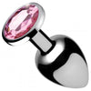 Booty Sparks Pink Gem Anal Plug Small - Elegant Aluminum Alloy Butt Plug for Sensual Anal Pleasure (Model BSS-AP-S) - Adult Naughty Store