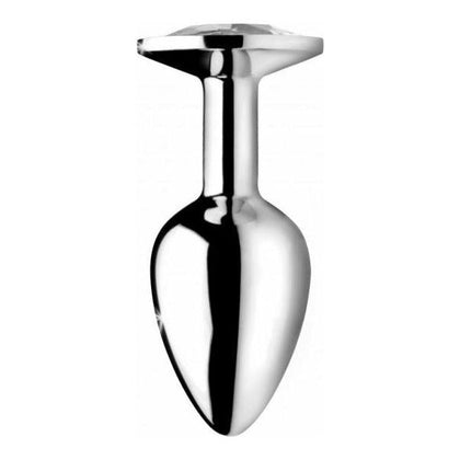 Booty Sparks Clear Gem Anal Plug Medium - Elegant Aluminum Alloy Butt Plug for Sensational Anal Pleasure - Model BSCGAP-M - Unisex - Clear - Adult Naughty Store