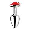 Booty Sparks Red Rose Anal Plug Medium - Elegant Aluminum Alloy Butt Plug Model BSRM-001 for Sensual Anal Pleasure in Red