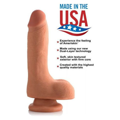 USA Cocks Ultra Real Dual Layer Dildo - Model 7BGE: Lifelike Pleasure for All Genders (Beige) - Adult Naughty Store