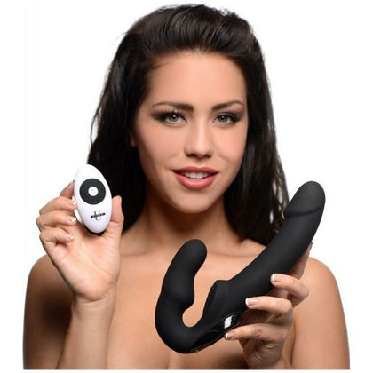 Introducing the SensaToys Urge Silicone Strapless Strap On With Remote Control - Model UR-500X: The Ultimate Pleasure for Couples, Black - Adult Naughty Store