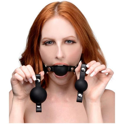 Strict Interchangeable Silicone Ball Gag Set Black - The Ultimate Pleasure Experience for All Genders - Adult Naughty Store