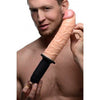 Pleasure Palace DD-2000 Curved Dicktator Vibrating Giant Dildo Thruster - Unisex - Intense Internal Stimulation - Beige - Adult Naughty Store