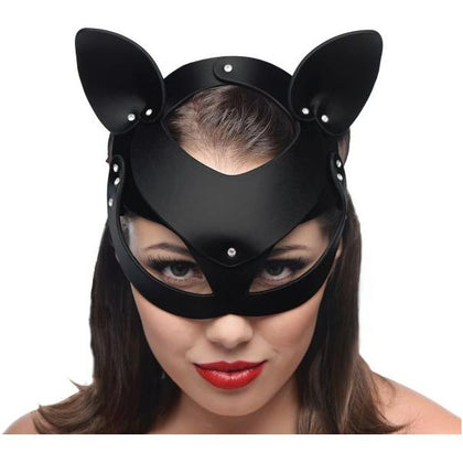 Bad Kitten Leather Cat Mask - Black O-S: Sensual Leather Cat Mask for Women - Model BKLM-001 - Enhance Pleasure and Playfulness - One Size - Adult Naughty Store