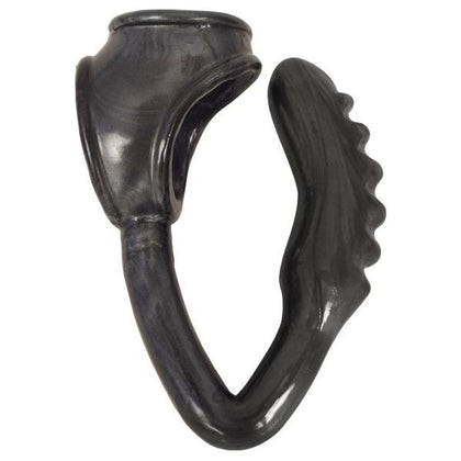 Introducing the Duke Cock and Ball Ring with Anal Plug Black: The Ultimate Pleasure Package for Men