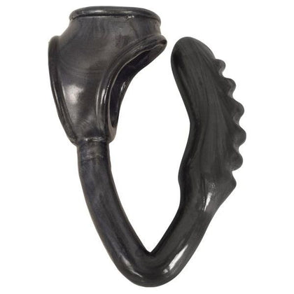 Introducing the Duke Cock and Ball Ring with Anal Plug Black: The Ultimate Pleasure Package for Men - Adult Naughty Store