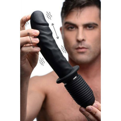 SensaThrust™ X9 Rechargeable Vibrating and Thrusting Silicone Dildo - The Ultimate Pleasure Powerhouse for All Genders - Black