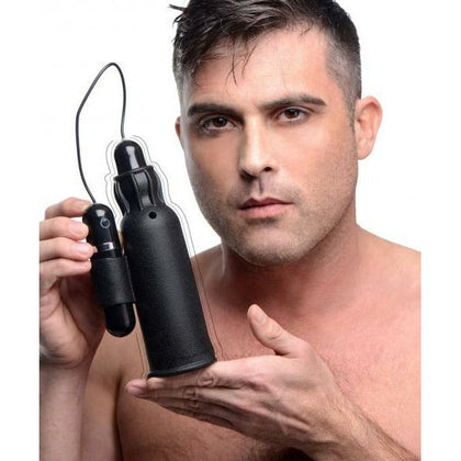 Lightning Stroke Silicone Stroker With Vibrating Bullet - The Ultimate Pleasure Experience for Men: Model LS-2000, Black